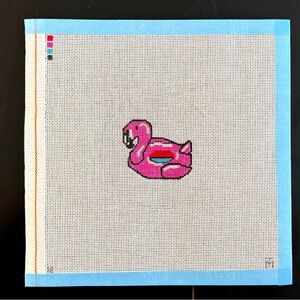 SOLD - Pink Flamingo Needlepoint Canvas
